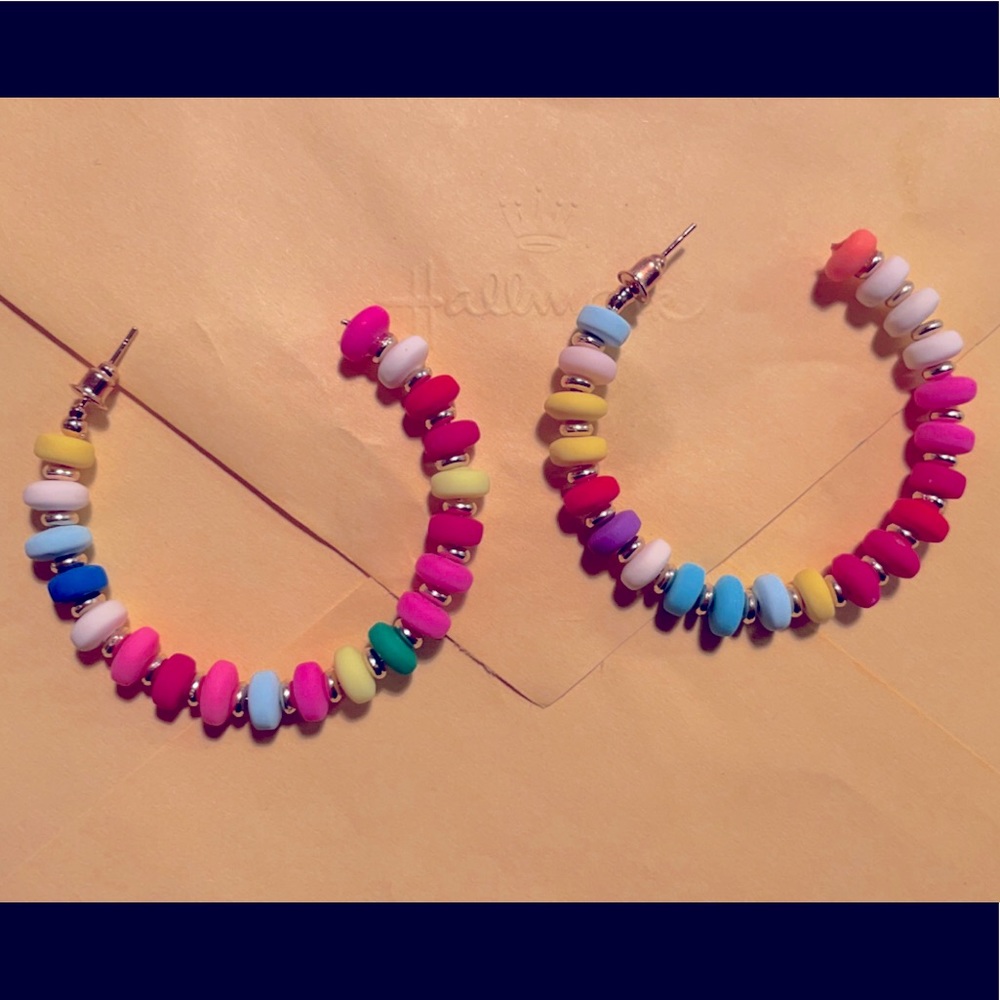 Colorful hoop earrings